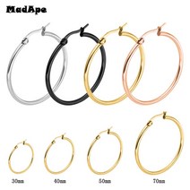 농구 골 대 백보드 가정용 실내 실외 야회 MadApe Pendientes Mujer 후프 귀걸이 스테인레스 스틸 골드/실, 04 Rose, 14 75mm_04 Rose