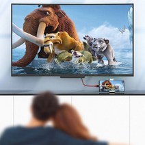 C타입 HDMI 왓챠 넷플릭스 티빙 미러링 덱스 스마트폰 TV 연결 4k USB 케이블 로건 정품 스마트폰 미러링케이블, 레드(2m)