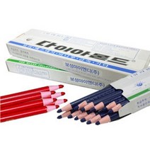 다이아색연필 유리용 12자루 1타 빨강색 빨간색 채점용 봉제용, 흑색/12자루