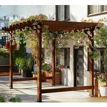 등나무 파고라 야외 정자 오두막 캐노피 포도랙, 길이3mx너비1.3mx높이2m+페인트