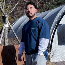 베어릭 RY 남자 오버핏 R&V 빅 사이즈 레이어드 긴팔 티셔츠 이중 슬리브 쭉티 큰옷