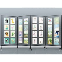 파티션 미술작품 전시 학원 학교 사진 진열 병풍, 흰색 1mX2m 4세트