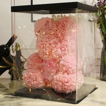 결혼기념일 1주년 선물 곰돌이꽃 장미 곰돌이 a04, 단일사이즈, 40cm 프린세스 파우더 베일 클래식 기프트 박스