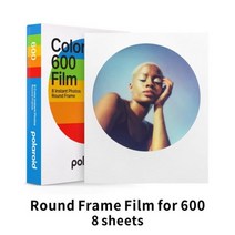 폴라로이드 오리지널 인스턴트 600 필름 컬러 블랙-화이트 원스텝 2 인스탁스 카메라 SLR680 636 637 640 650 660 자동 초점 불가능, Round Frame
