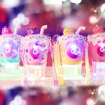 애니멀후르츠 음료컵 목걸이 led 자동 비눗방울 머신 카메라 버블 물총 야외 놀이, wps088옐로우