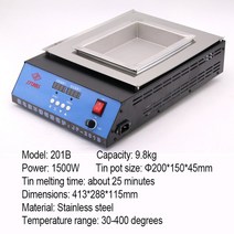 주석 용해로 온도 조절 납땜 제거 욕조 110V 220V 2400W 50mm 350mm 30 400 도 가능, 201B, 미국