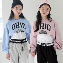키키다이어리 주니어 크롭티 나시와 크롭티 일체형 초등여아옷 주니어옷