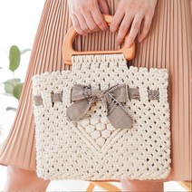 마크라메 손뜨개 가방만들기 스퀘어 토트백 손가방 뜨기 DIY 키트 재료 세트 제작영상