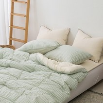 순면 깅엄 체크 무늬 귀여운 침구 덮는 차렵 이불 베딩 SS Q