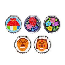전통 DIY 보석십자수 원형 손거울 만들기 명절 설날 미술수업 학습재료 어린이집 민속체험, 복주머니