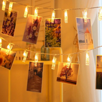 사진 LED 조명줄 즉석사진전시 클립 10등 사진장식집게 기념일조명 감성인테리어 조명, 단품