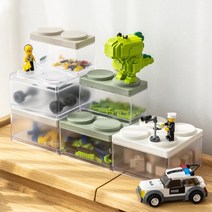 다스몰 레고 미니 소품 정리함 수납함, 베이지, 정사각형