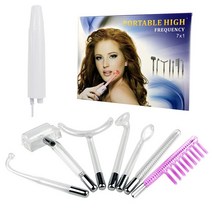 고주파 마사지기 바디 얼굴 7in1 기계 헤어 페이스 Electrotherapy 유리 지팡이 아르곤 여드름 스킨 케어, 01 7 HF Violet Kit
