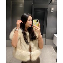 아우터 에코 모피 고급스러운 페이크퍼 퍼 조끼