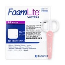 콘바텍 폼라이트 실리콘 폼드레싱 8X8cm 10매 421557 저자극 고탄력 고급형 폼 습윤드레싱 + 반창고닷컴 안전가위, 콘바텍 폼라이트 421557 10매 + 안전가위