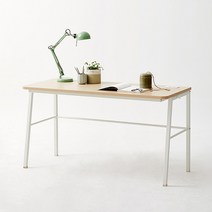 한샘 티오 책상 콘센트형 140cm(컬러 택1), 색상(상판/다리):내추럴오크/화이트(A)