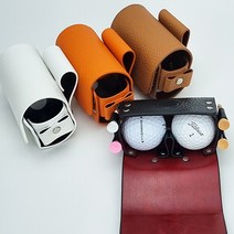 KUSAC 소가죽 골프 볼 케이스 공 주머니 파우치, 블랙, 1개
