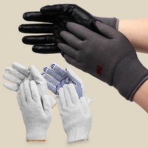장갑 글러브 코팅 안전 작업 보호 운전 이중 반코팅 손 목장갑 작업용 추천 공업 산업 용 안전 글러브 글로브 특수 재질 기타 물류 손 팔 보호 세이프티 잡화 철물점 항균, 고급형점박이장갑(중)5개
