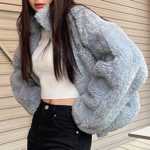 롤더다이스 포근이 페이크퍼 크롭자켓