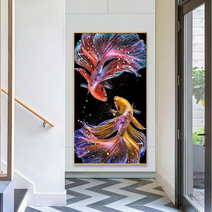 심커머스 비단잉어 승진 합격 운수 전체수 보석십자수 DIY키트 B0064, 45*85cm