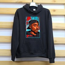 남자 프린팅 후드티 힙합 오버핏 후드티 2PAC 1