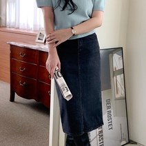 [셀러허브 여성] [VY] 여자 고무줄치마 캐쥬얼 슬릿 FW 중간 스커트