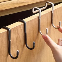 (무료배송)벨로유니 스테인레스 듀얼후크. 주방 욕실 다용도 스텐 도어 도구 걸이, 3개, 블랙