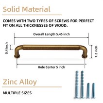 보트수리 5Inch （128mm） Hole Center Cabinet Pulls Antique Brass Alloy Kitchen Drawer Knobs, 02 hole center 128mm_02 1 pc