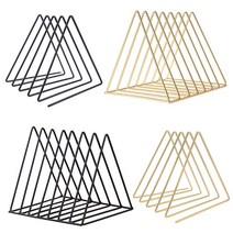 lp수납장 new iron lp record rack triangle book magzine holder 책상 레코드 보관 주최자, 블랙 엘