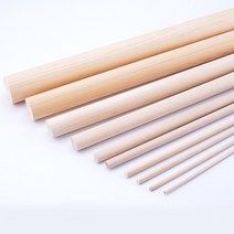 DIY 건축 모형 발사 우드 원형 봉 R 4mm L 30cm 20개 졸업 작품 재료 자작 나무, 단품