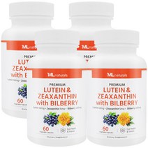 마이라이프 내추럴스 루테인 & 지아잔틴 + 빌베리 야채캡슐, 60정, 4병