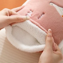 뜨거운 물 가방 충전식 방폭형 뜨거운 물 손난로, 더블핸즈가죽 라벨 핑크▍따뜻한 스티커 2종 무