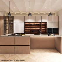 릴러블키친7 비버 브라운 ㄷ자형 5.4M 싱크대, 없음