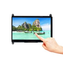 휴대용 모니터 7인치 LCD 모듈 라즈베리 파이 4 정전식 터치 스크린 1024x600 휴대용 모니터 TFT 디스플, 한개옵션0
