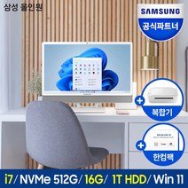 삼성전자 올인원 PC DM530ADA-L78AW (11세대 인텔 i7-1165G7 60.5cm), WIN10, RAM 8GB + 8GB, SSD 512GB + HDD 1TB