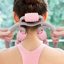 핑크색 어깨 목 마사지기 종아리 롤러볼 안마기, 핑크, 상세페이지 참조2