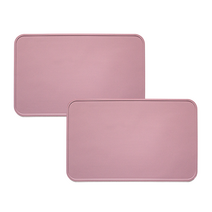실리콘 직사각 테두리형 식탁매트 2pcs 세트, 사각_인디핑크X2
