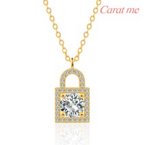 [스톤헨지큐빅목걸이] [GRA/엑설런트] 14k.p 캐럿미 파인주얼리 모이사나이트 랩 다이아 Love Lock 목걸이