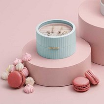 살림일기 원형 미니 악세사리 보관함, 미니보석함 - 화이트, 1개