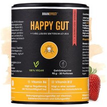 여성질유산균 프로바이오틱스 유산균 BRAINEFFECT HAPPY GUT 프로피온산으로 제로 느낌 비타민 B6 B12가 함유된 과일 균주 음료 분말 내, 단일수량, 단일개당 용량/중량/정