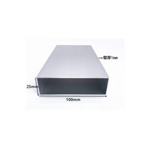 알루미늄각관 25x100mm 두께 1mm2mm 직사각형 알루미늄 튜브 프로파일 6063 정사각형 파이프 장식용, thick 1mm, Custom length