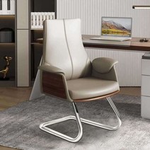 ceo 의자 바퀴없는 등받이 편안한 비즈니스 중역의자, 그레이 자이피 미들백 회전의자