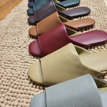 인터리더 가죽 실내화 호텔 슬리퍼 거실화 고급 여성 실내 레자 거실 병원 홈 룸슈즈, 레드, 1개