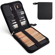 29 Pieces Professional Sketch Drawing Art Tool Kit with Graphite Pencils Charcoal Pencils Paper E, 1