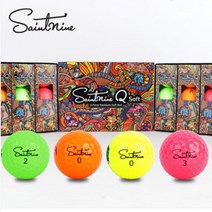 세인트나인 Q soft 3피스 칼라 골프공 1더즌 (12구), 단품