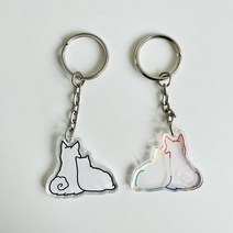 뽀뚜빠뚜 유기견 후원 기부 아크릴 키링 에어팟 키링 자동차 키홀더, 화이트, 열쇠고리(기본)