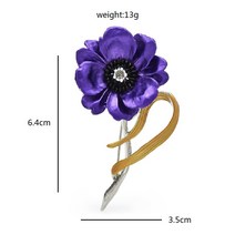 꽃브로치 여성 여자 Wuli-보라색 꽃 브로치 유니섹스 디자인 아름다운 파티 사무실 핀 선물