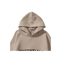 스트릿웨어 남성 후드 스웻셔츠 레터 프린트 트레이닝복 힙합 풀오버 여성 상의, XL (Bust 112cm), Khaki