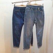 유솔 ##밴딩 스트레이트 롤업데님## 면 코튼혼방과 라이크라 소재로 입었을때 날씬해 보이는 스트레트핏이며 신축성 활동성을 최적화한 여아 데님 팬츠