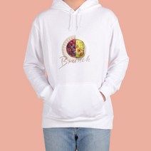 와플 흰색 브런치 자몽쥬스 디저트 후드티